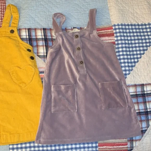 Baby girl overall style dresses - four total purple and yellow 2T - Picture 4 of 10